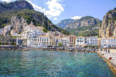 Buildings in city at waterfront