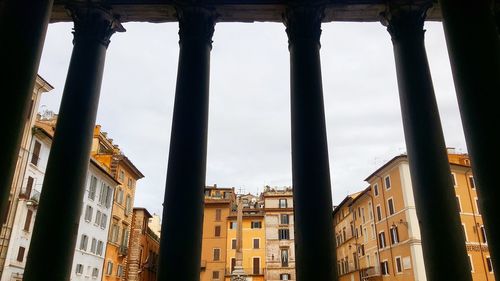 Low angle view of buildings against sky