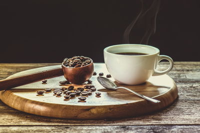 Coffee cup on table