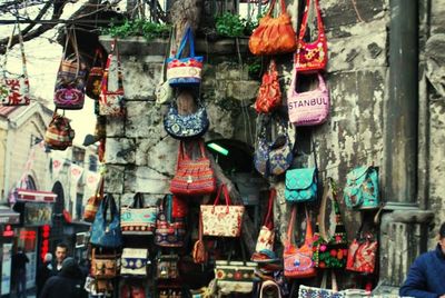 People at market stall