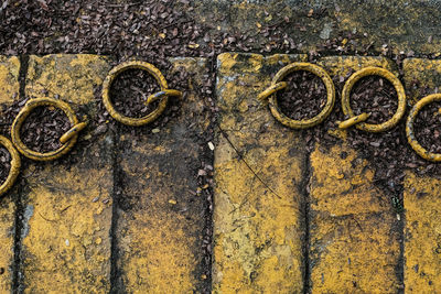 Full frame shot of yellow concrete cover