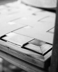 Close-up of open book on table