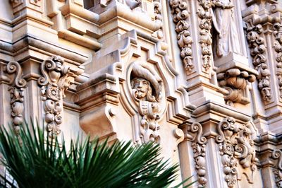 Low angle view of statues on building