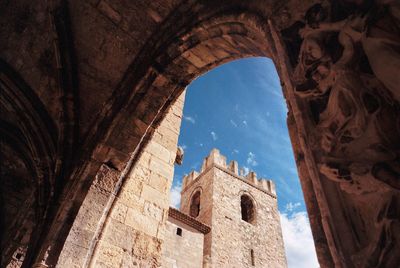 Low angle view of historical building against sky