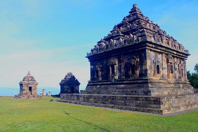 Low angle view of temple against sky