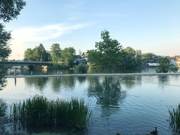 Scenic view of river against sky