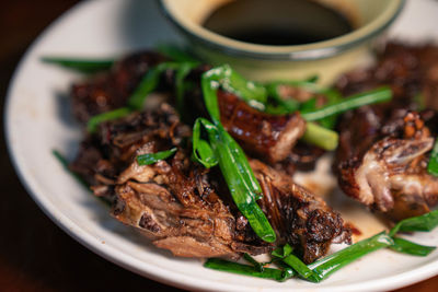 Stir-fried chinese duck with chili sauce