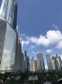 Low angle view of buildings against sky