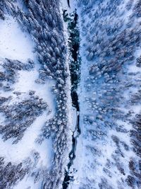 High angle view of person skiing on land
