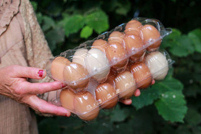 Close-up of hand holding ice cream