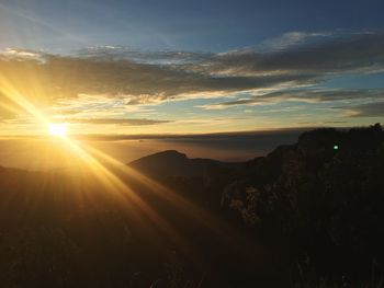 Scenic view of landscape against sky during sunset