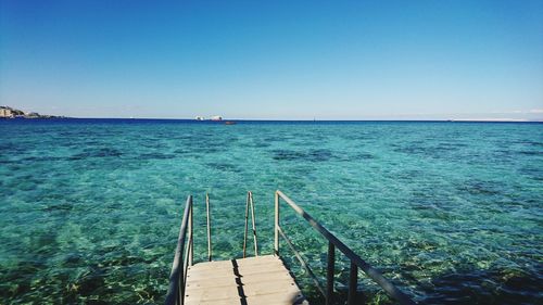 View of pier on sea