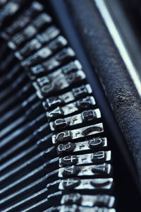 Close-up of typewriter