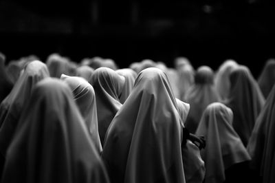 Rear view of muslim women