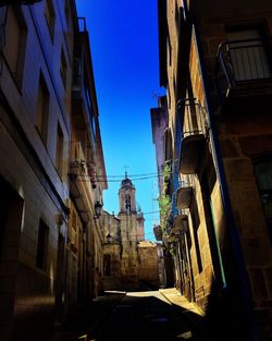 Low angle view of building against clear sky