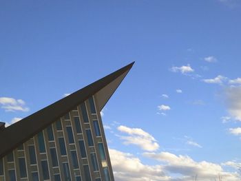 Low angle view of built structure against blue sky