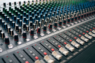 Close-up of studio equipment