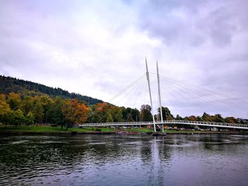 Bridge over river against sky