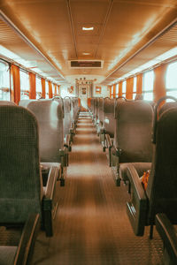 Empty seats in train