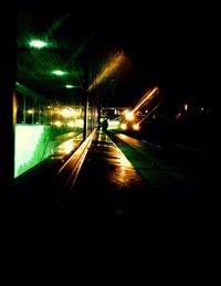 Illuminated street light at night