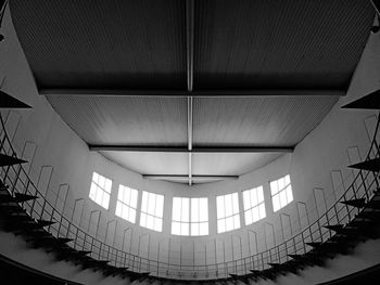 Low angle view of skylight in building