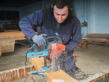 Man working on stage