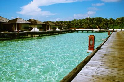 View of swimming pool against sky