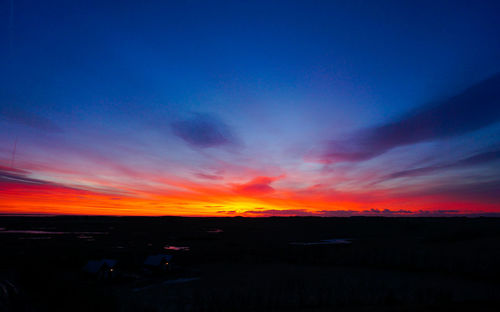 Scenic view of dramatic sky during sunset