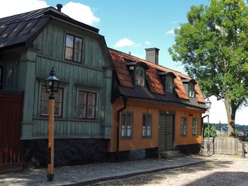 Road along buildings