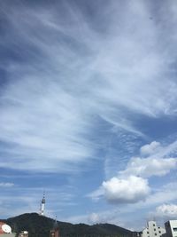 View of city against cloudy sky