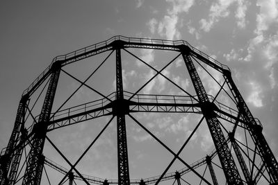 Low angle view of metal structure against sky