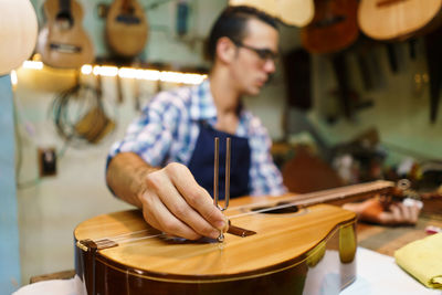 Young man playing guitar