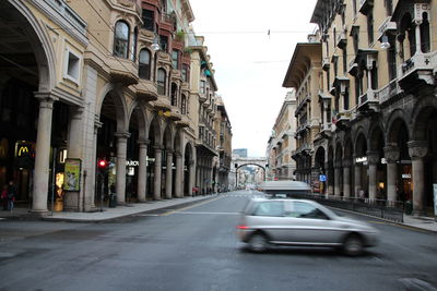 Cars on street in city