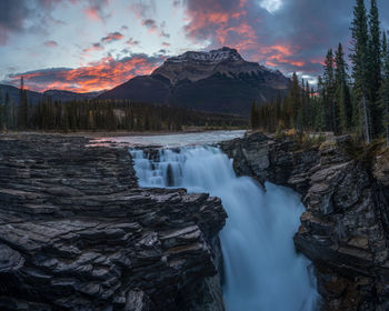 Athabasca falls at sunrise 