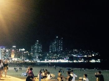 People enjoying at beach