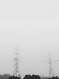 Low angle view of electricity pylon