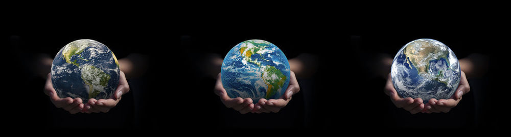 Close-up of firework display over black background