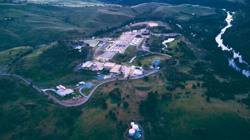 High angle view of industrial area