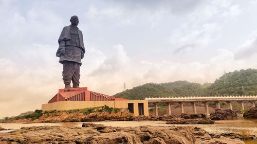 Statue of unity against sky