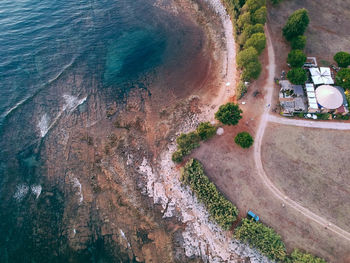 High angle view of sea shore