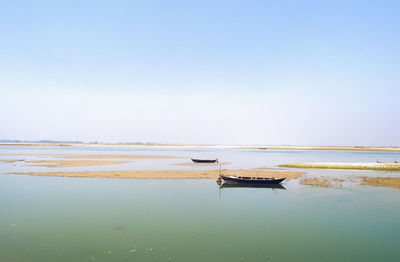 Scenic view of river against clear sky