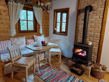 Empty chairs and table at home