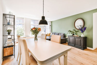 Potted plant on table at home