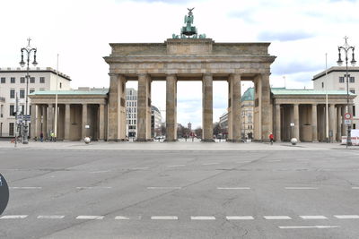 View of city street with building in background