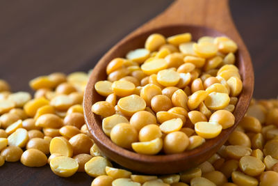 Close-up of eggs in bowl on table