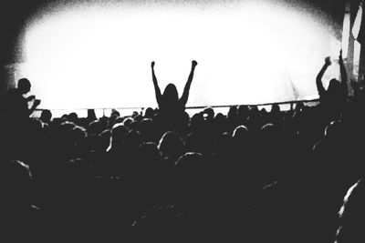 Crowd enjoying music concert