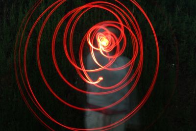 Illuminated light painting at night