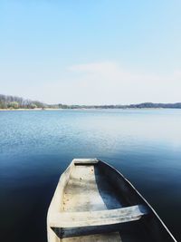 Scenic view of lake against clear blue sky