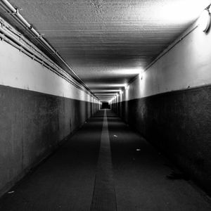 View of empty subway tunnel