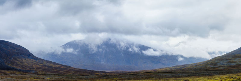 Mountain shrouded in clouds